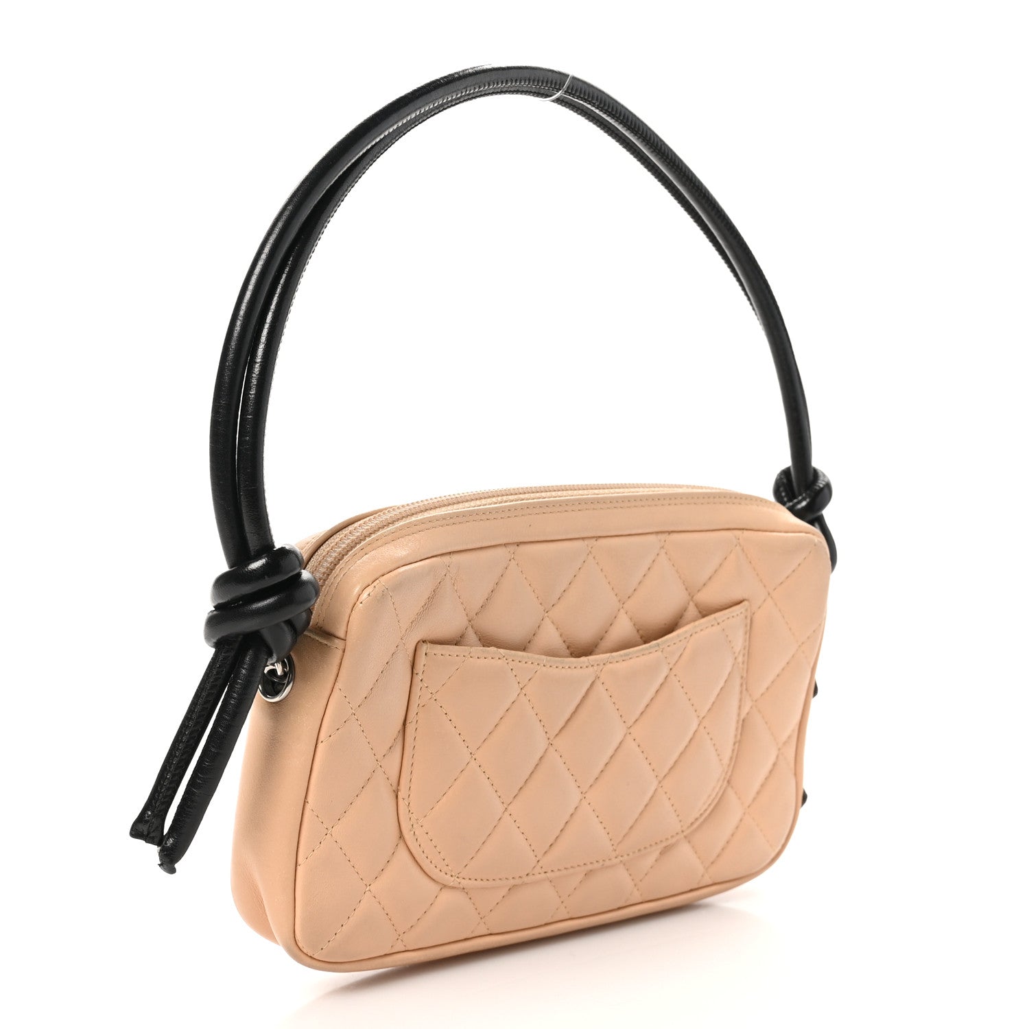 Chanel Calfskin Quilted Cambon Pochette Beige Black 3 of 10