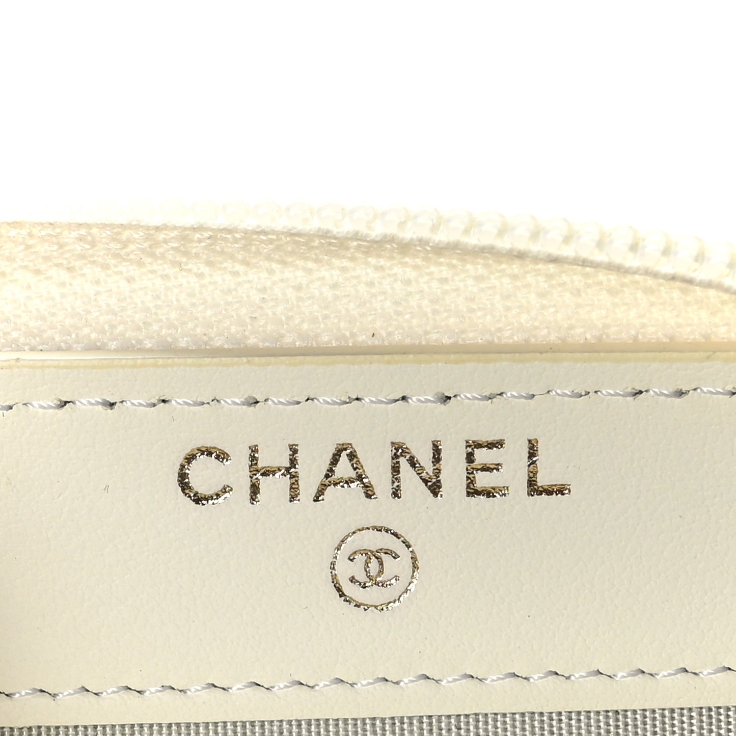 Caviar Quilted Boy Zip Around Coin Purse Wallet Ivory