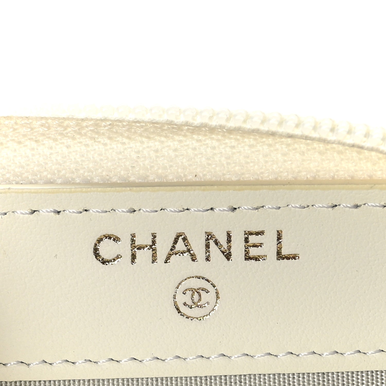 Chanel Caviar Quilted Boy Zip Around Coin Purse Wallet Ivory 7 of 8