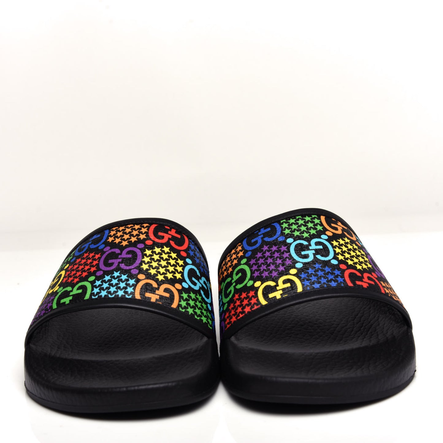 GG Supreme Monogram Psychedelic Slide Sandals 10 Black Multicolor