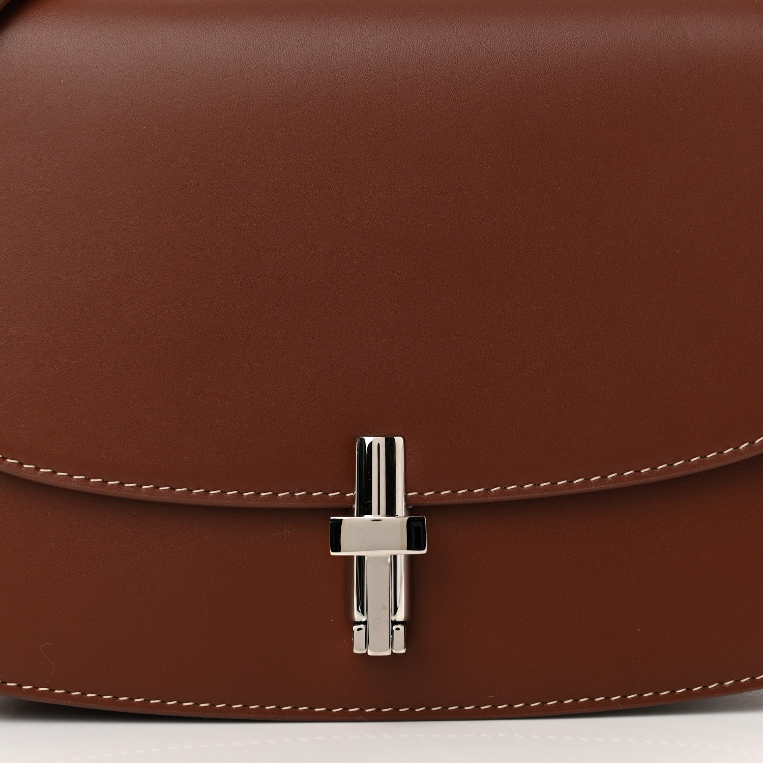 The Row Polished Saddle Calfskin The Sofia 8.75 Crossbody Cherry Wood 7 of 10