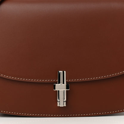 The Row Polished Saddle Calfskin The Sofia 8.75 Crossbody Cherry Wood 7 of 10