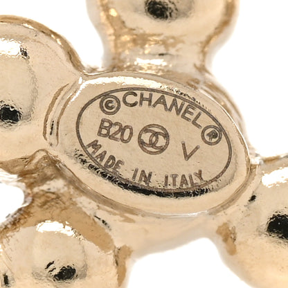 Chanel Metal Glass Swirling Pearls Brooch Pin Gold 4 of 5