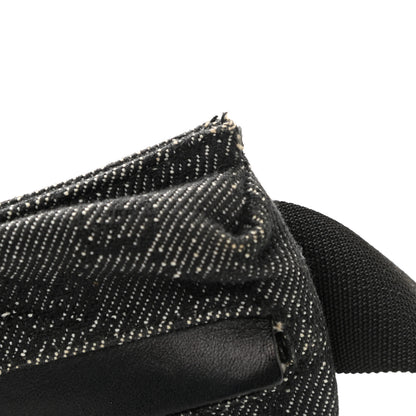 Gucci Denim Monogram Double Pocket Belt Bag Black 30 of 31