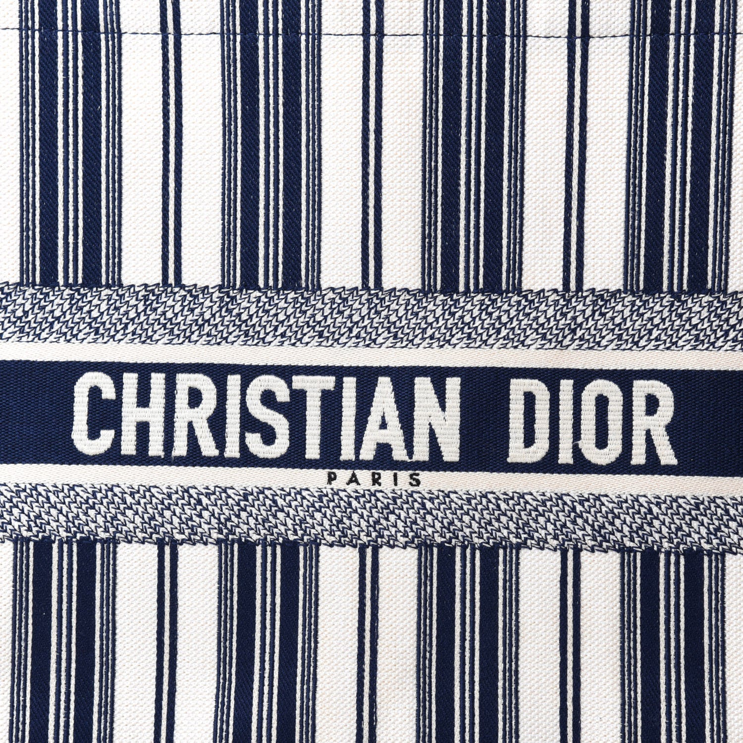 Christian Dior Canvas Embroidered Forte Dei Marmi Striped Book Tote Blue 14 of 14
