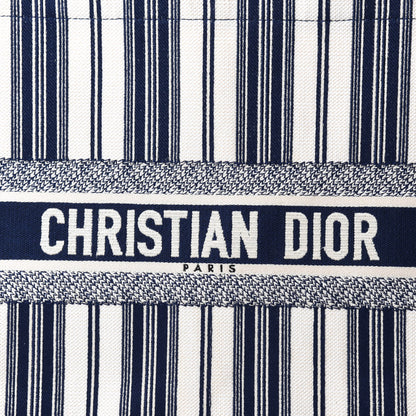 Christian Dior Canvas Embroidered Forte Dei Marmi Striped Book Tote Blue 14 of 14