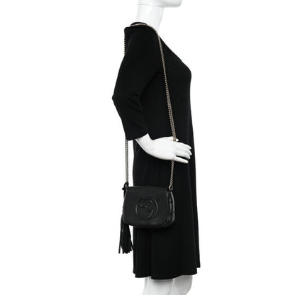 Gucci Pebbled Calfskin Small Soho Flap Crossbody Black 2 of 12