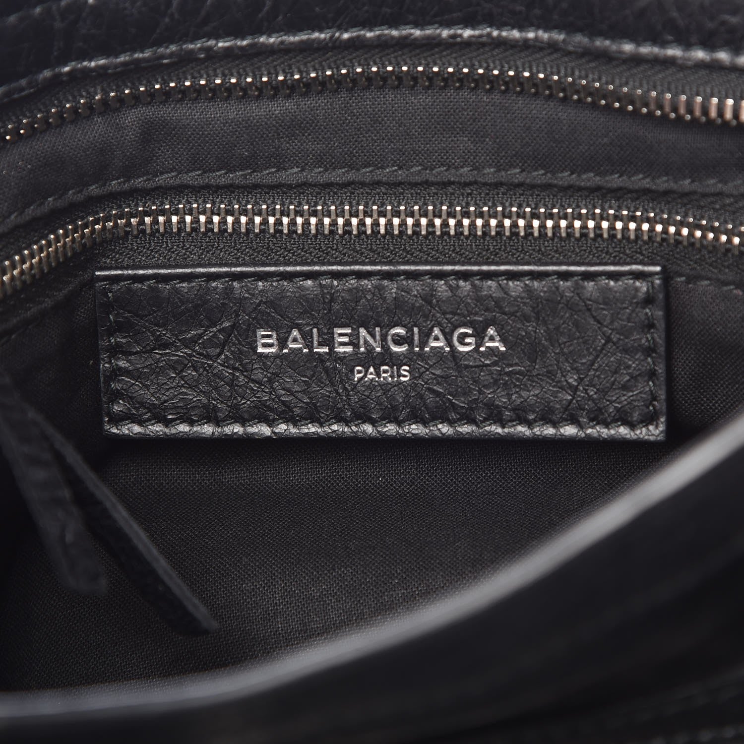 Balenciaga Agneau Classic Silver Hardware S City Logo Strap Black White 6 of 7