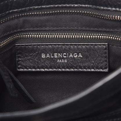 Balenciaga Agneau Classic Silver Hardware S City Logo Strap Black White 6 of 7