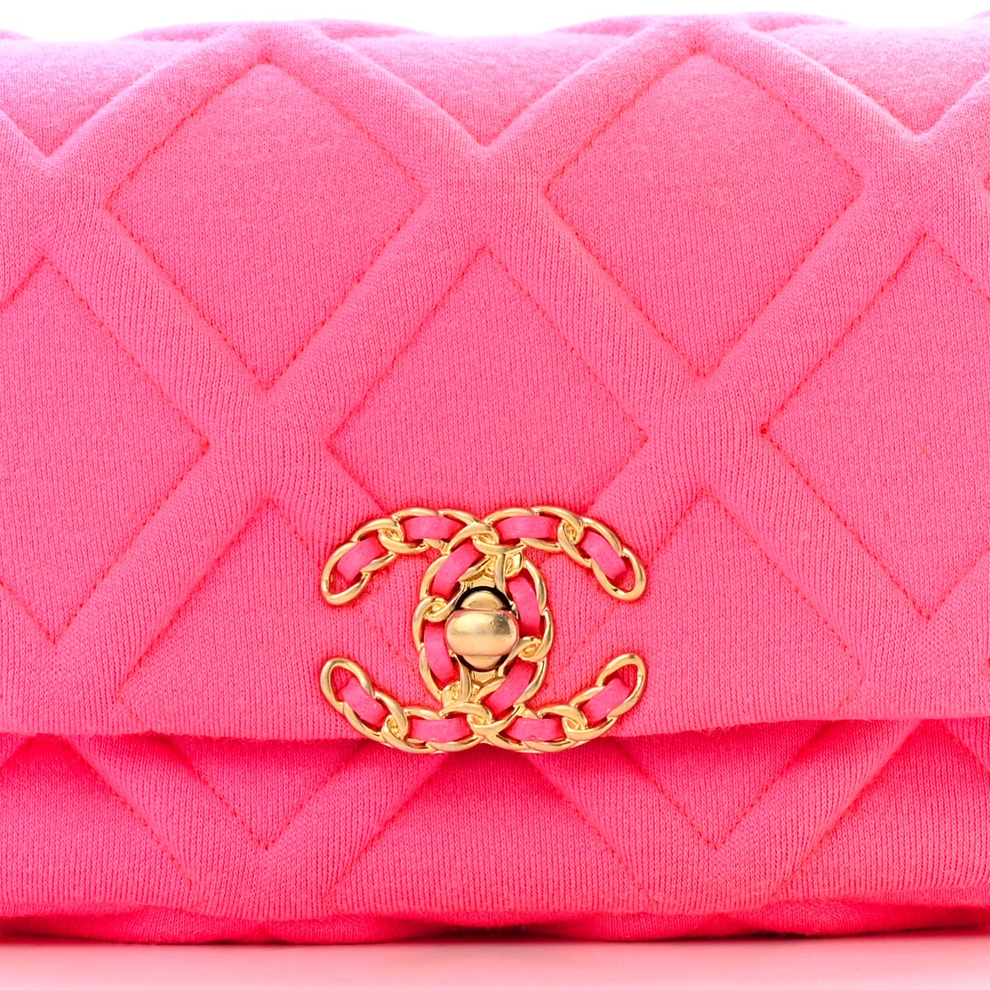 Jersey Quilted Chanel 19 Waist Bag Pink