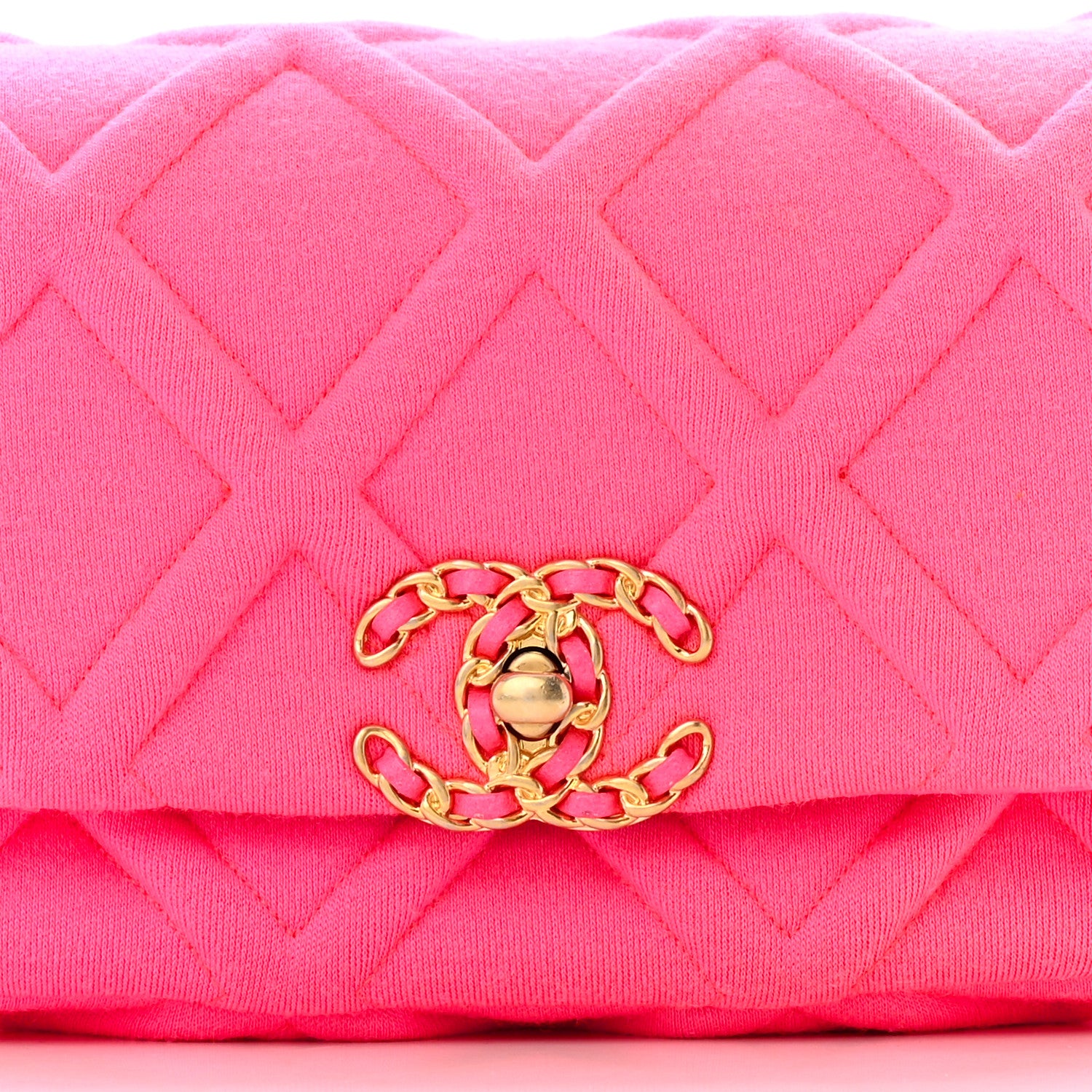 Chanel Jersey Quilted Chanel 19 Waist Bag Pink 8 of 12