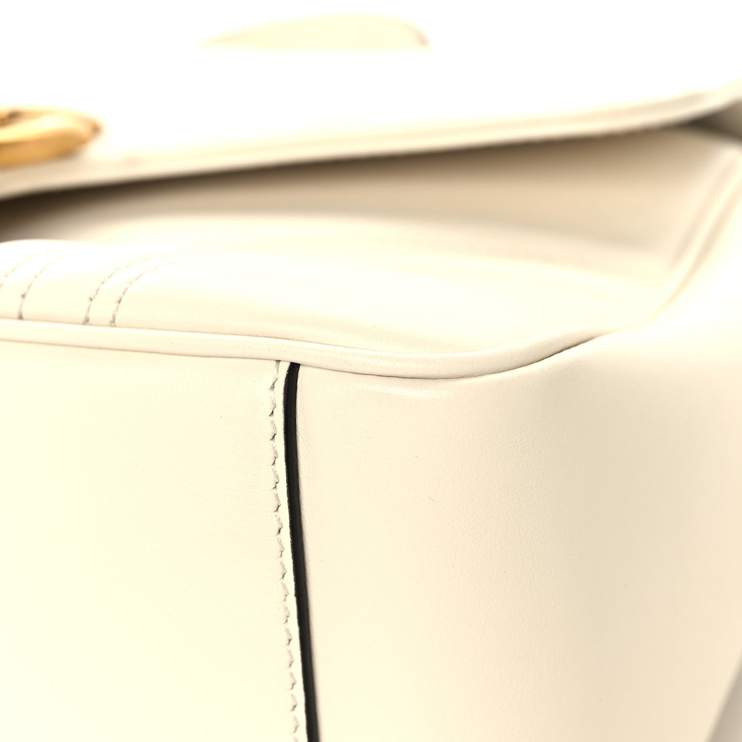 Gucci Calfskin Matelasse Small GG Marmont Top Handle Shoulder Bag White 10 of 14