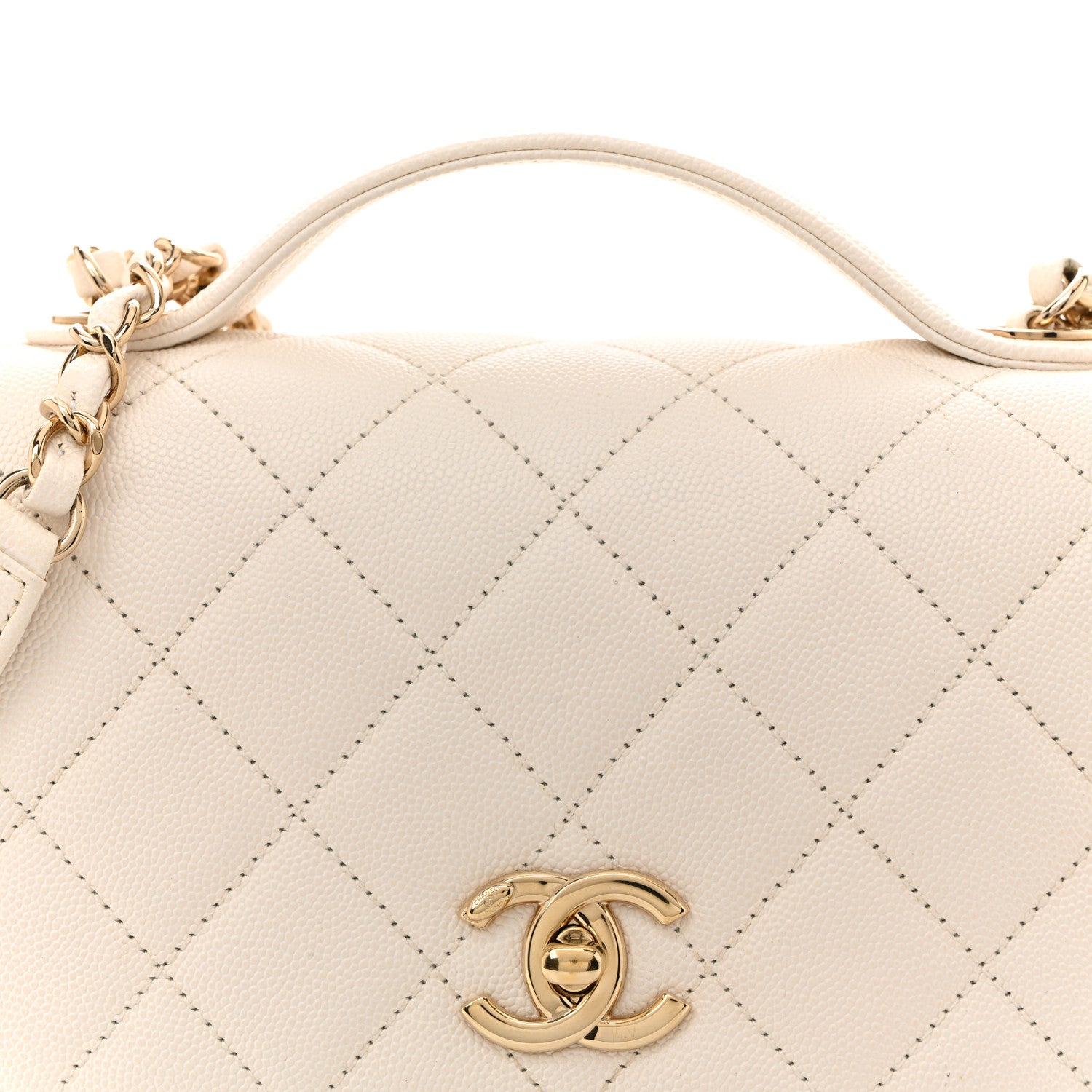 Chanel Caviar Quilted Medium Business Affinity Flap White 9 of 15