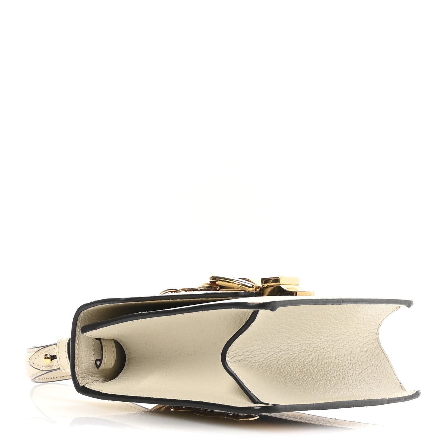 Gucci Textured Calfskin Bee Star Print Mini Sylvie Top Handle Bag Mystic White 4 of 11