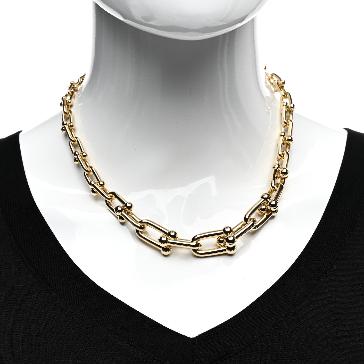 Tiffany 18K Yellow Gold HardWear Graduated Link Necklace 2 of 4