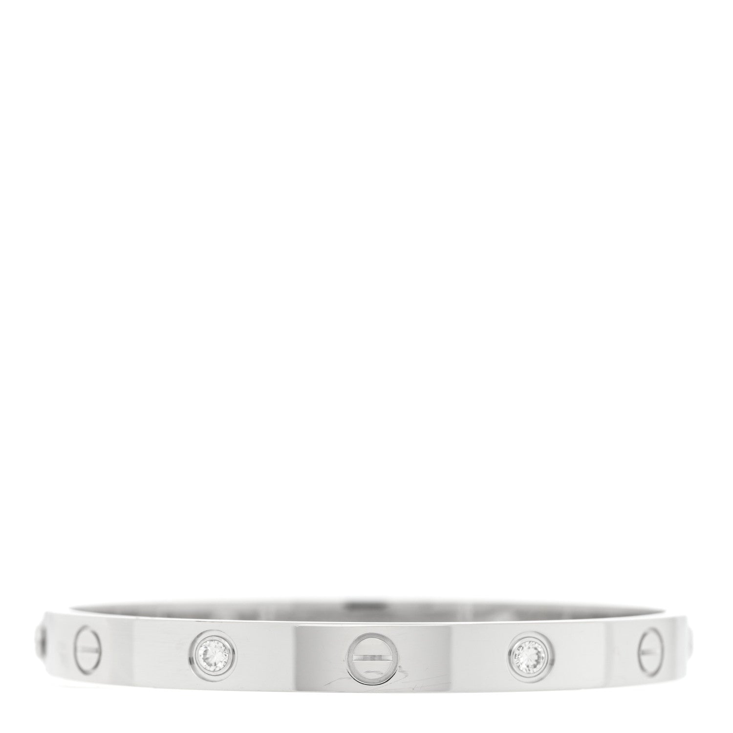 Cartier 18K White Gold 4 Diamond LOVE Bracelet 16 1 of 6