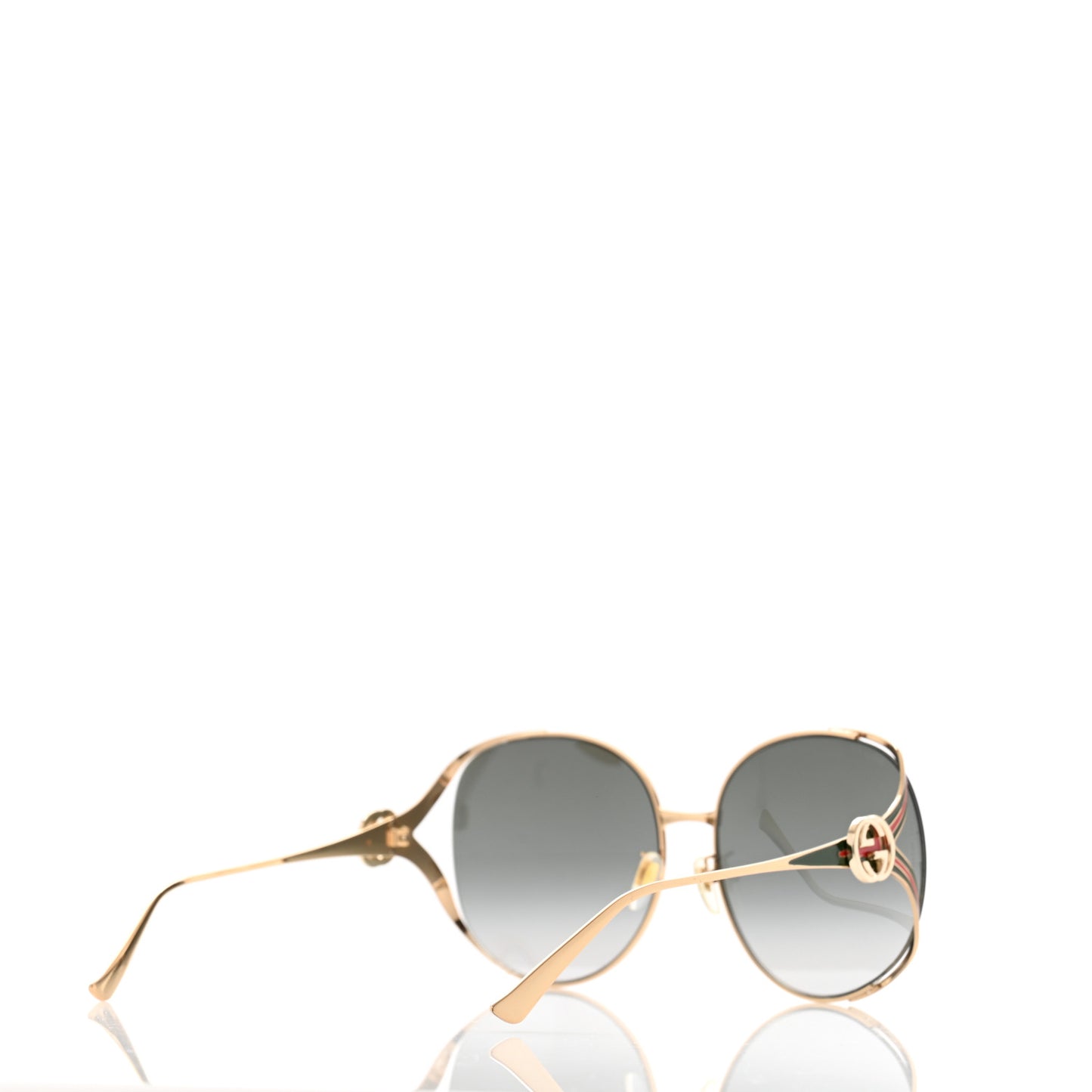 Metal Oversized Round Frame GG0225S Sunglasses Gold