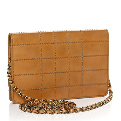 Chanel Calfskin Square Stitched Wallet On Chain WOC Beige 3 of 13