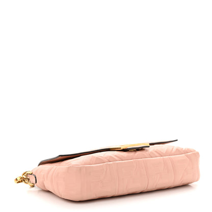 Fendi Nappa FF 1974 Embossed Baguette Rosa Bourbon 4 of 16