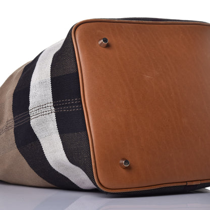 Burberry Grainy Calfskin Canvas Mega Check Tassel Hobo 7 of 10