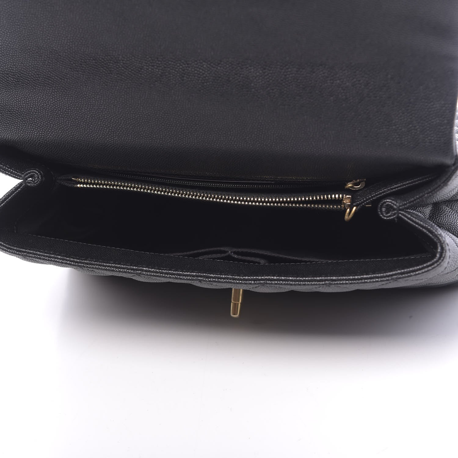 Chanel Caviar Lizard Embossed Quilted Small Coco Handle Flap Black 5 of 11