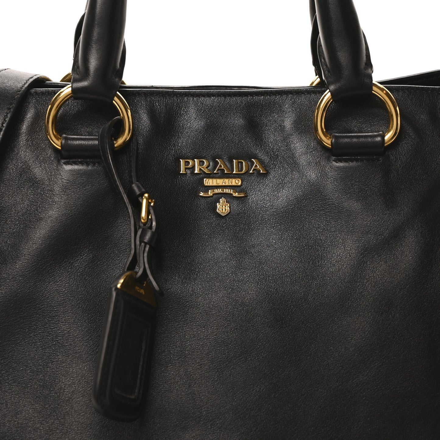 Soft Calf Side Zip Tote Black