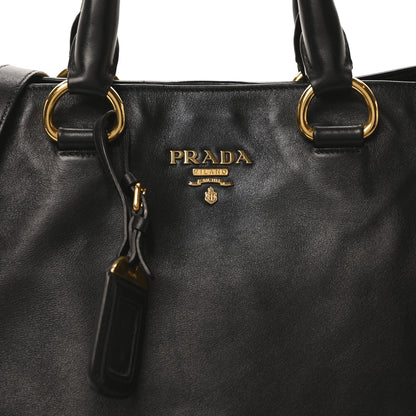 Prada Soft Calf Side Zip Tote Black 7 of 9