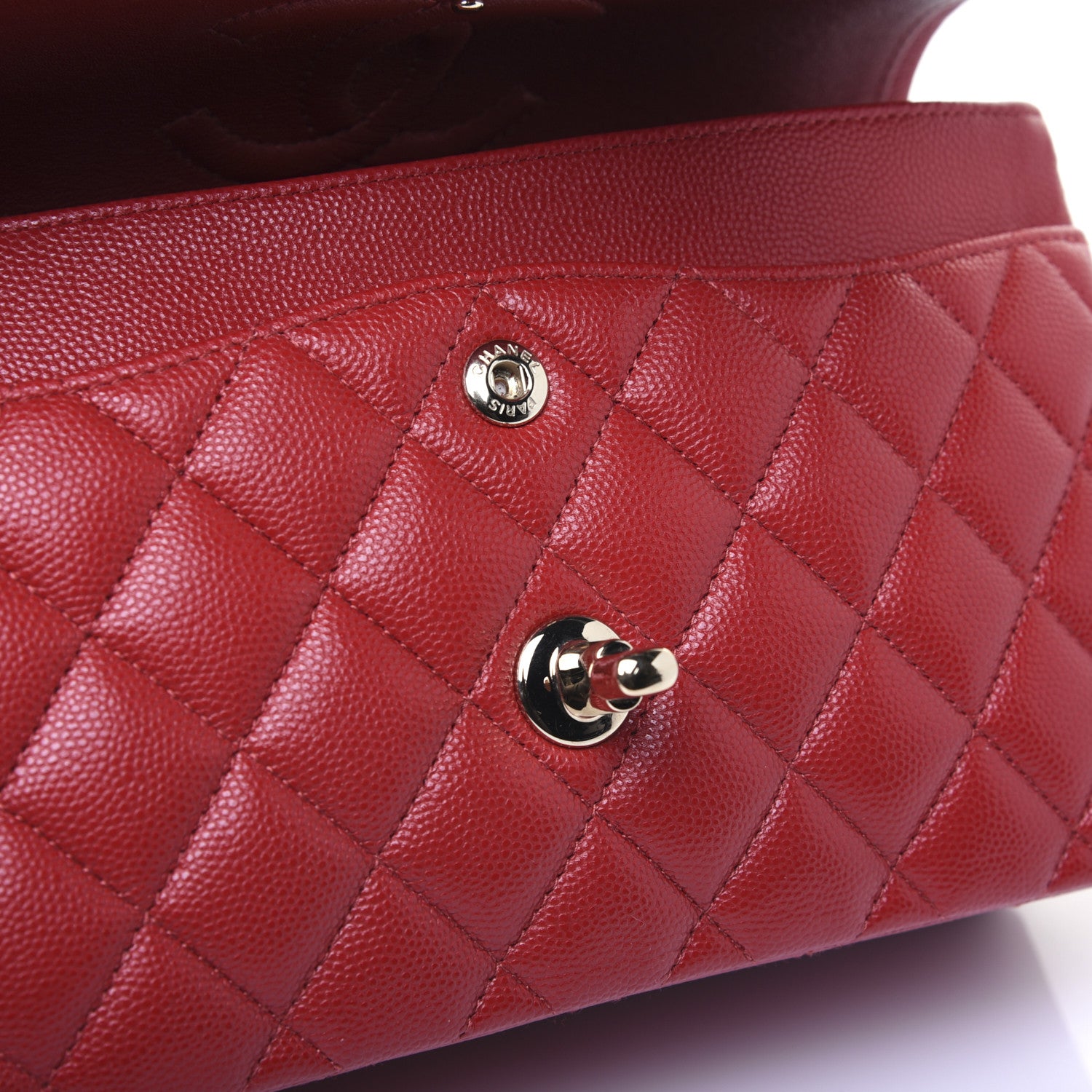 Chanel Caviar Quilted Small Double Flap Red 10 of 15