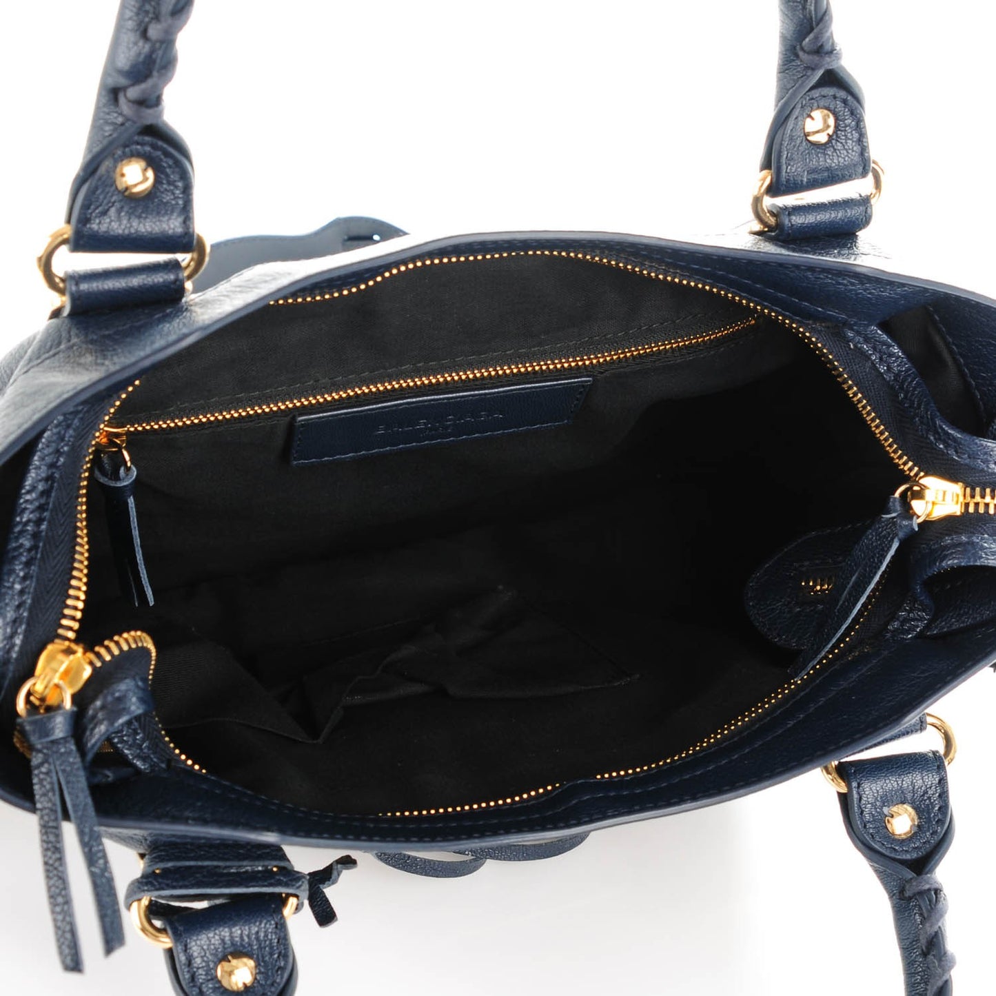 Chevre Gold Metallic Edge Hardware Town Bleu Nuit Dark Sea