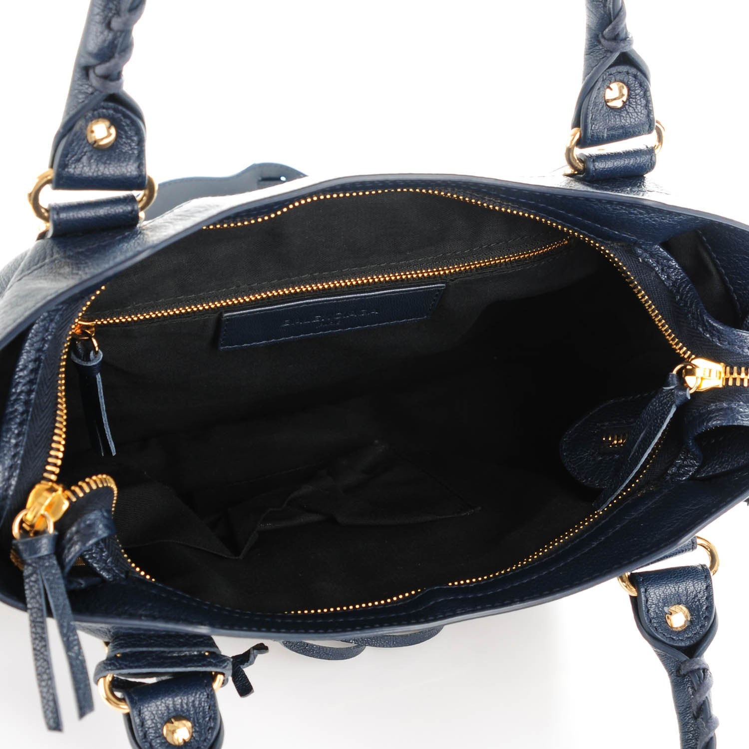 Balenciaga Chevre Gold Metallic Edge Hardware Town Bleu Nuit Dark Sea 5 of 7