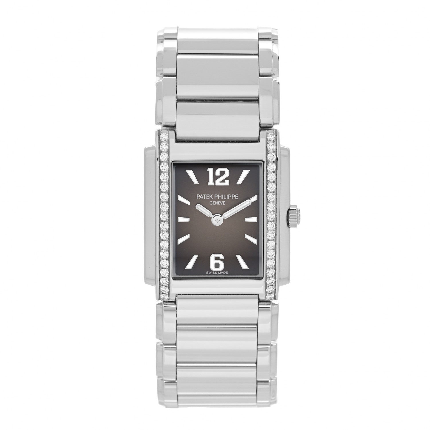 Patek Philippe Stainless Steel Diamond 25mm Twenty-4 Quartz Watch Grey 4910/1200A-010 1 of 5