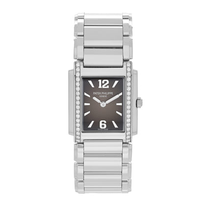 Patek Philippe Stainless Steel Diamond 25mm Twenty-4 Quartz Watch Grey 4910/1200A-010 1 of 5