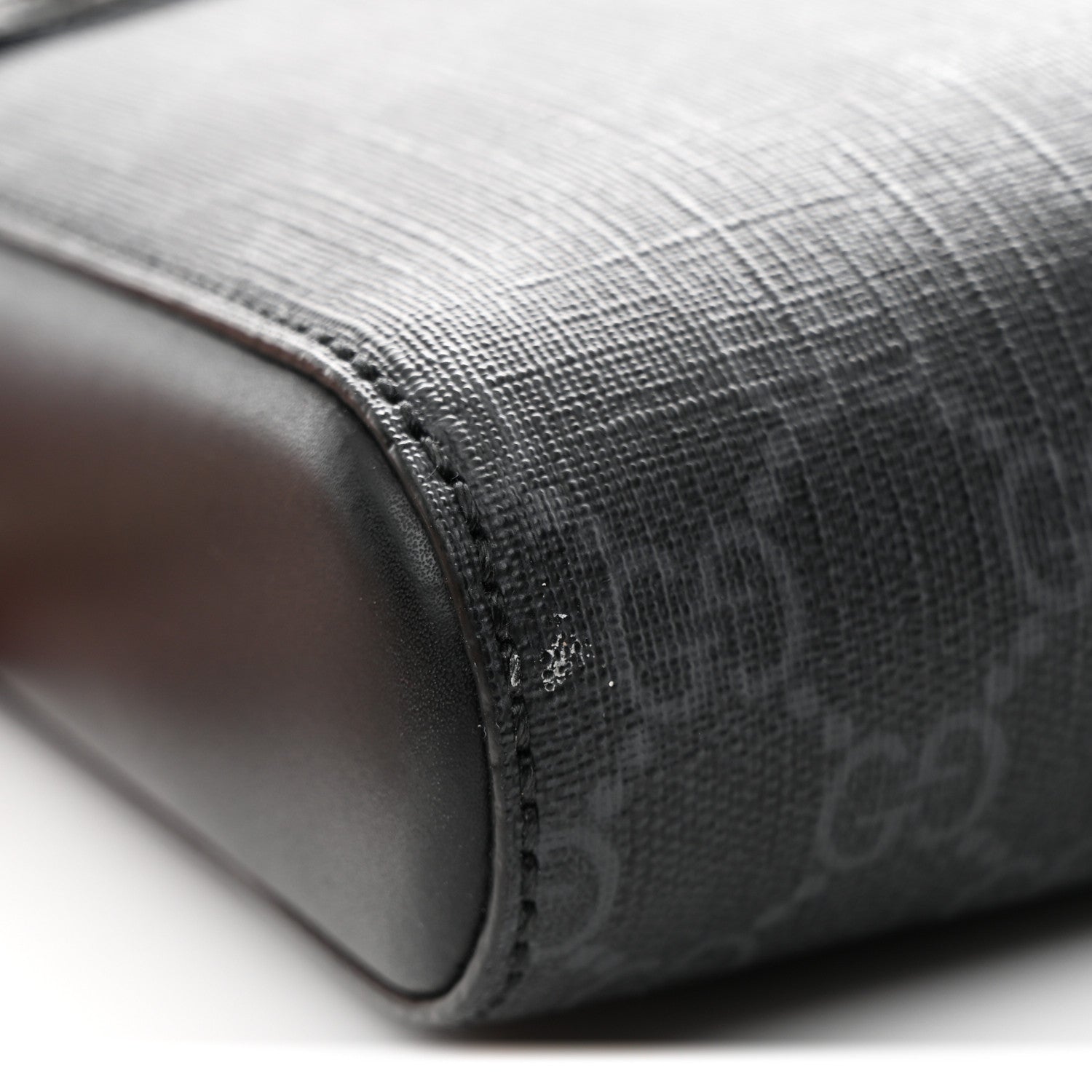 Gucci GG Supreme Monogram Web Small Flat Messenger Bag Black Grey 11 of 12