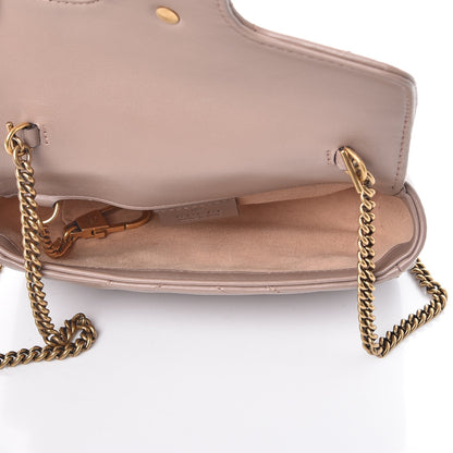 Gucci Calfskin Matelasse Super Mini GG Marmont Shoulder Bag Porcelain Rose 6 of 10
