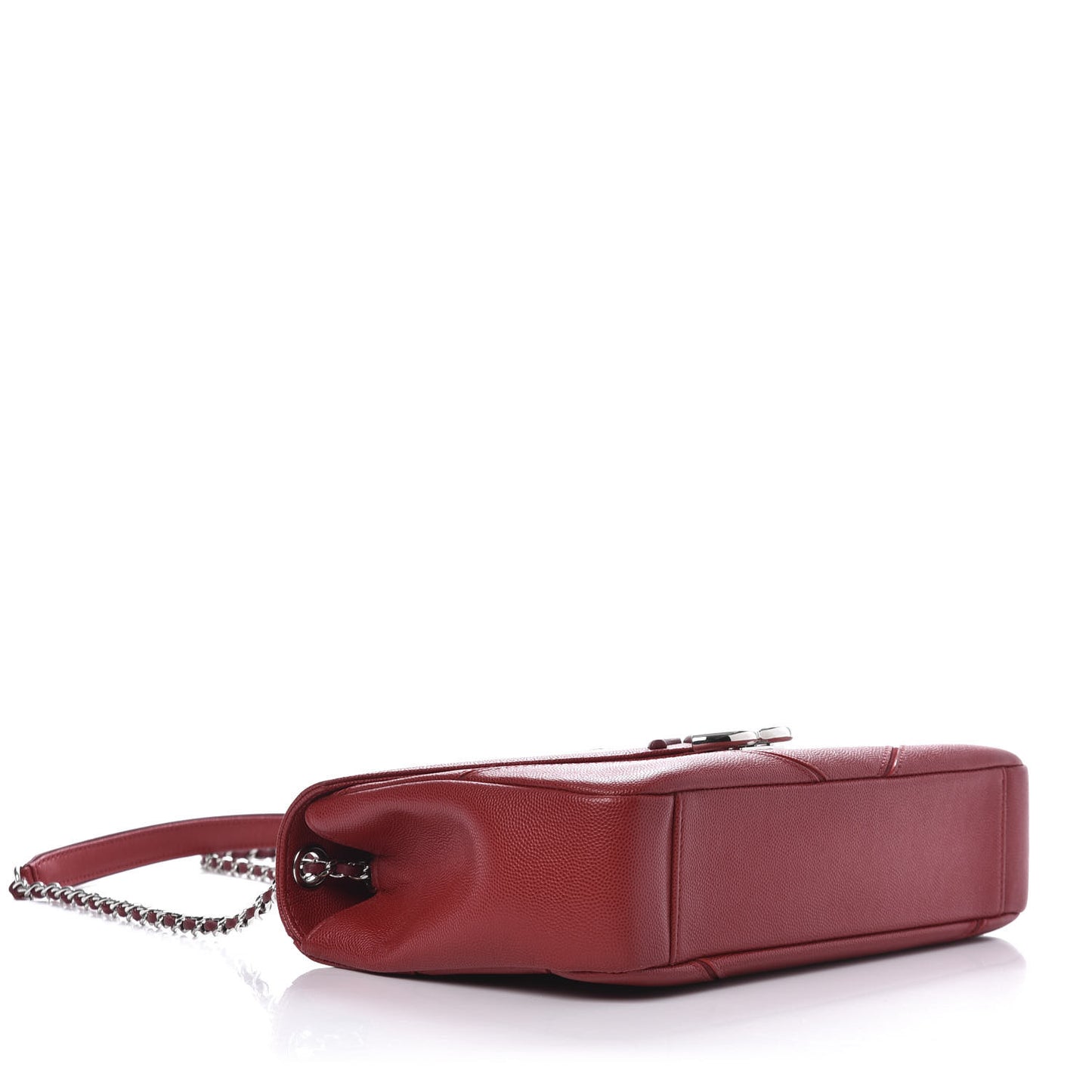 Caviar Macro Chevron Single Flap Red