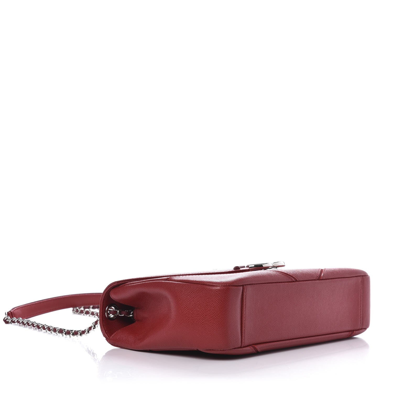 Chanel Caviar Macro Chevron Single Flap Red 4 of 10