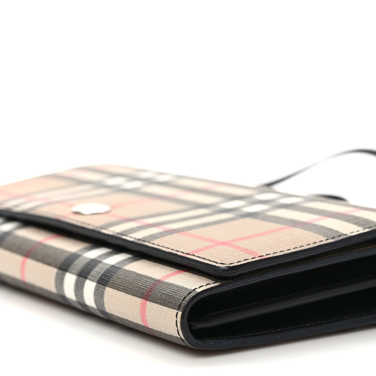 Burberry E-Canvas Vintage Check Wallet with Detachable Strap Black 8 of 8
