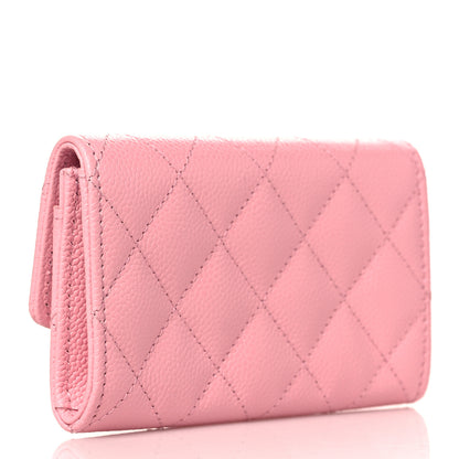 Chanel Caviar Quilted Multi Chain CC Flap Card Holder Pink 3 of 10
