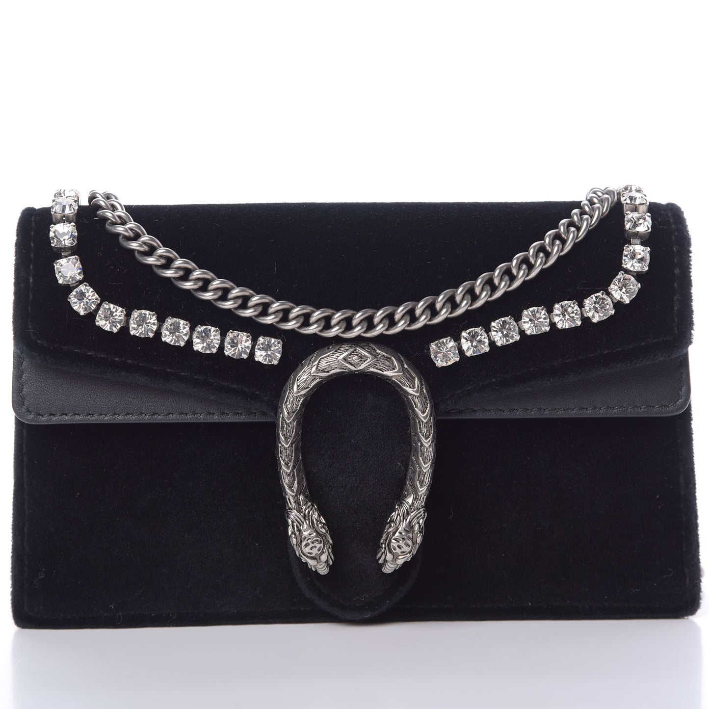 Velvet Crystal Super Mini Dionysus Shoulder Bag Black