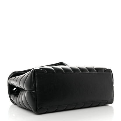 Saint Laurent Calfskin Y Quilted Monogram Monochrome Small Loulou Chain Satchel Black 4 of 13