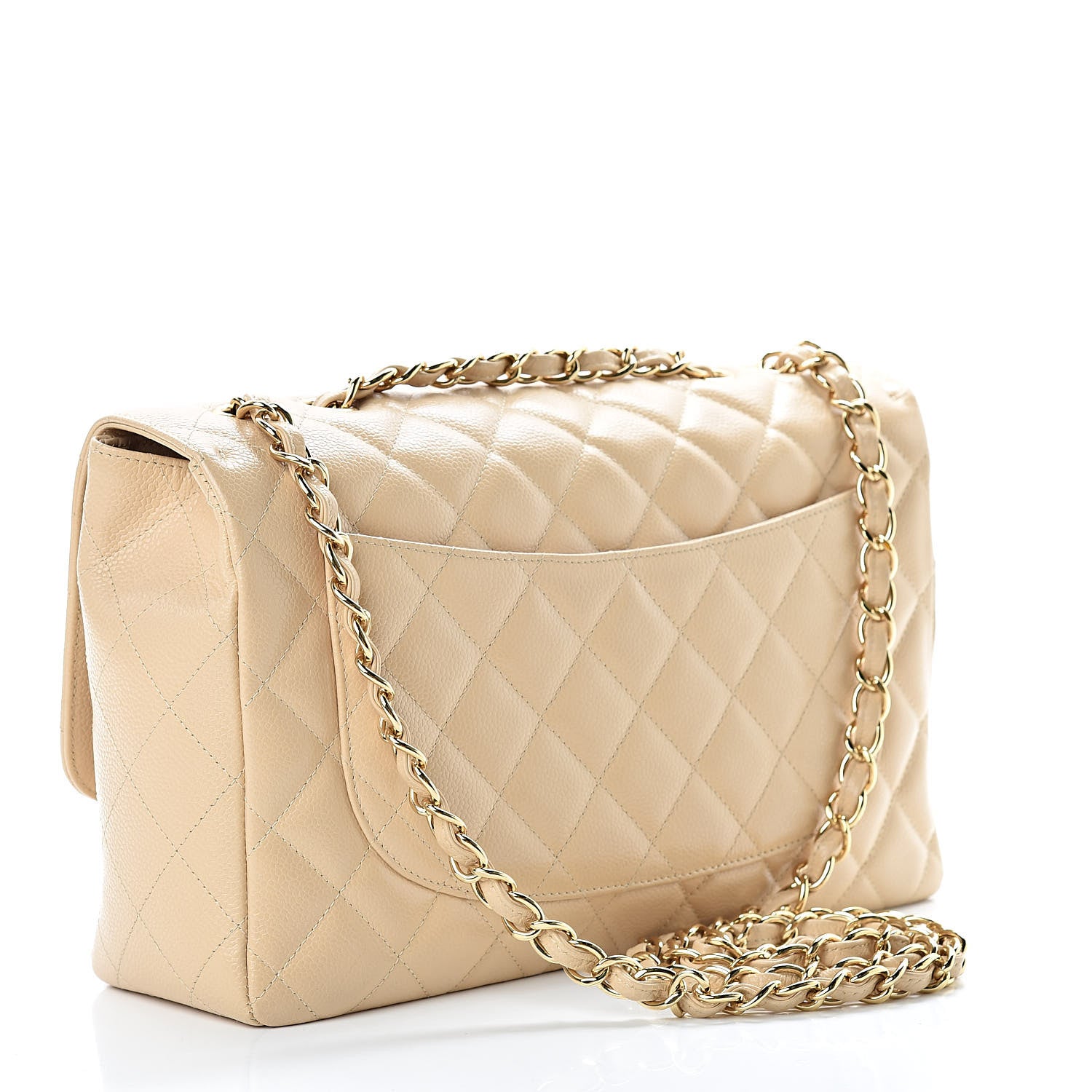 Chanel Caviar Quilted Jumbo Single Flap Beige Clair 3 of 11
