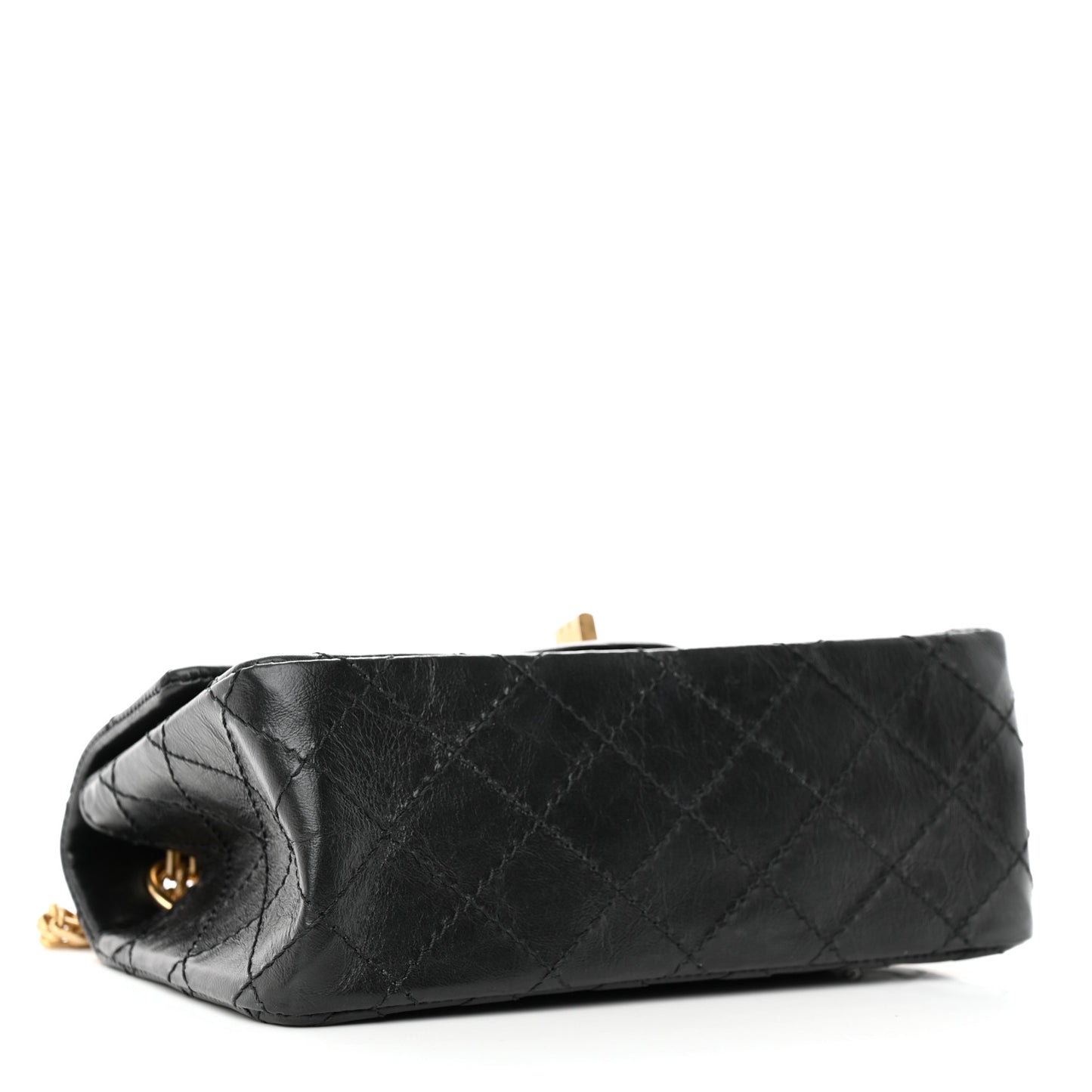 Aged Calfskin Quilted 2.55 Reissue Mini Flap Black