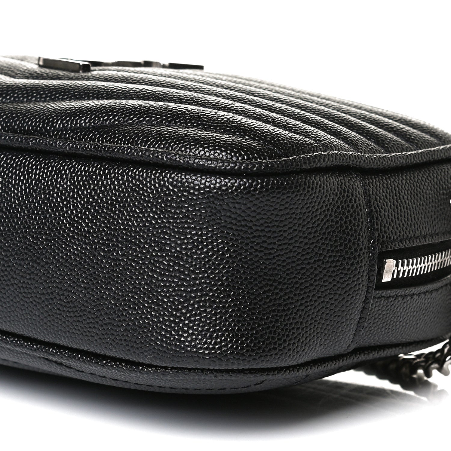 Saint Laurent Grain De Poudre Matelasse Monogram Mini Lou Camera Bag Black 7 of 12