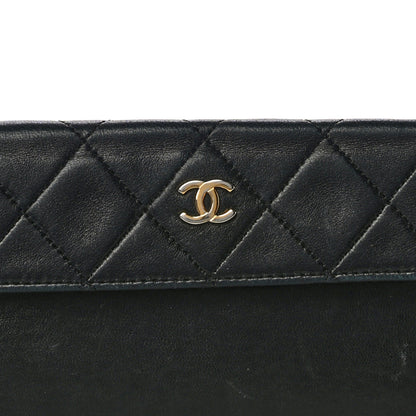 Chanel Lambskin Quilted Flap Pouch Black 6 of 13