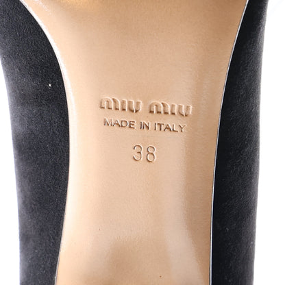 Miu Miu Suede Crystal Pumps 37 Black 8 of 9