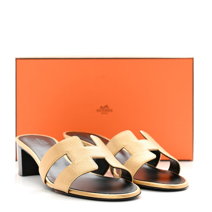 Hermes Metallic Goatskin Oasis Sandals 38.5 Dore 9 of 9