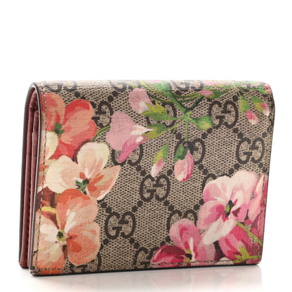 Gucci GG Supreme Monogram Blooms Card Case Wallet Beige Multicolor Dry Rose 3 of 18