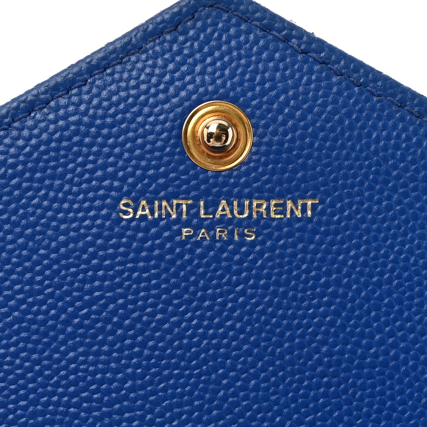 Grain De Poudre Matelasse Chevron Monogram Chain Wallet Blue Majorelle