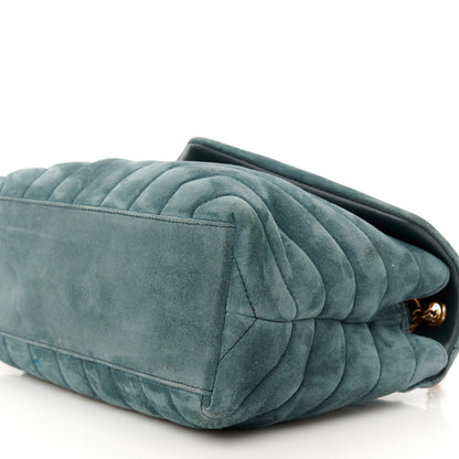 Saint Laurent Suede Calfskin Y Quilted Monogram Small Loulou Chain Satchel Algae 11 of 11
