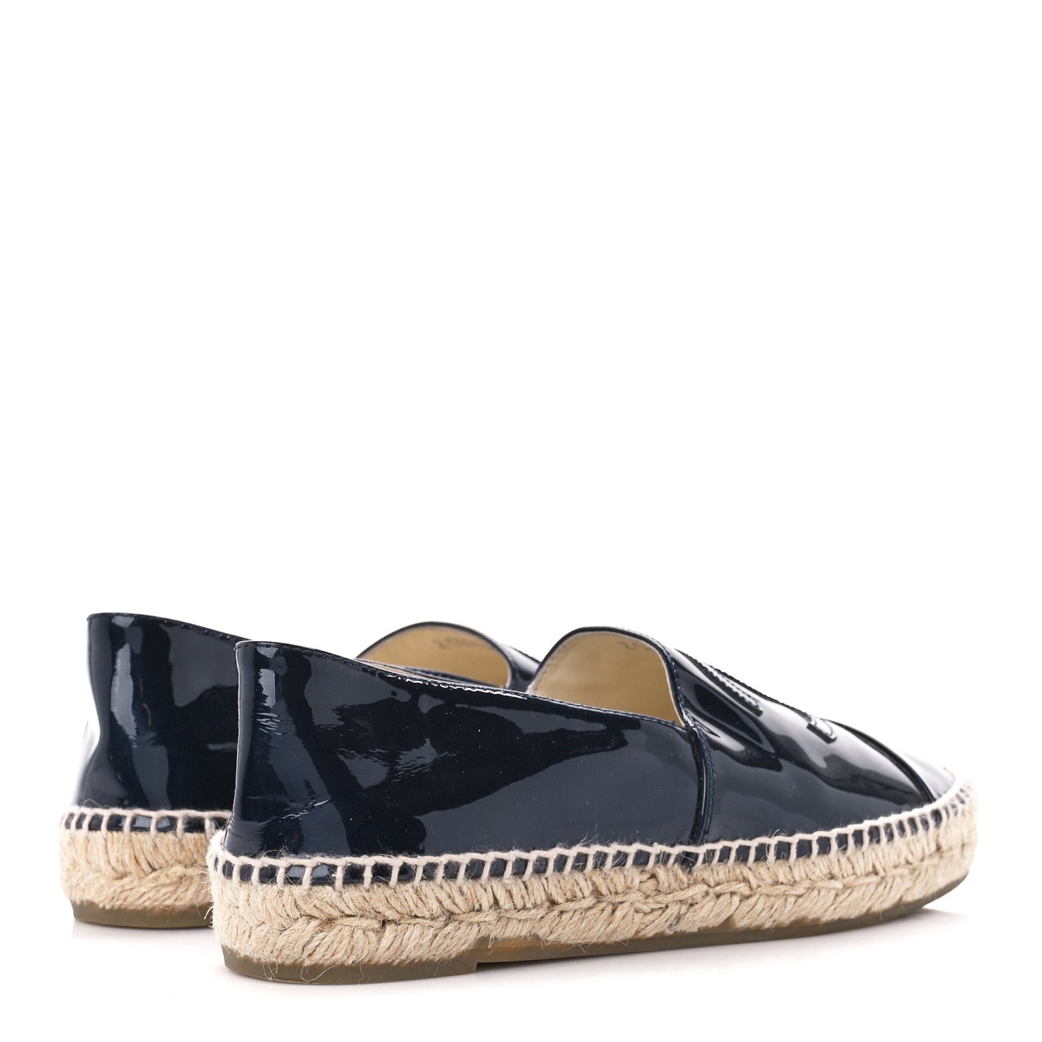 Chanel Patent CC Espadrilles 38 Navy 4 of 10